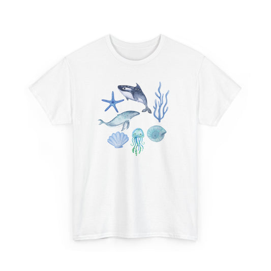 Plain Cotton Tee - Havet, blå