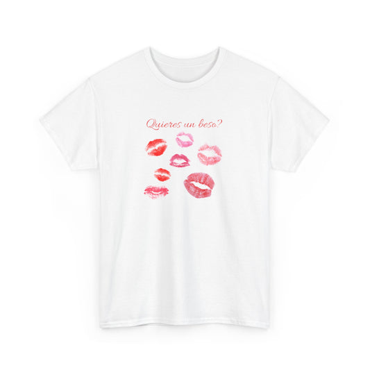 Plain Cotton Tee - Vil du ha et kyss?